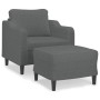 Armchair with dark gray fabric footstool 60 cm by , Sofas - Ref: Foro24-3201128, Price: 215,99 €, Discount: %