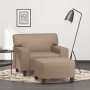 Sessel mit Hocker aus synthetischem Leder in Capuccino-Farbe, 60 cm. von , Sofas - Ref: Foro24-3201163, Preis: 245,76 €, Raba...