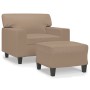 Sessel mit Hocker aus synthetischem Leder in Capuccino-Farbe, 60 cm. von , Sofas - Ref: Foro24-3201163, Preis: 245,76 €, Raba...