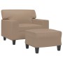 Sillón con taburete cuero sintético color capuchino 60 cm de , Sofás - Ref: Foro24-3201163, Precio: 245,76 €, Descuento: %