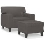 Sessel mit Hocker aus grauem Kunstleder, 60 cm. von , Sofas - Ref: Foro24-3201161, Preis: 245,41 €, Rabatt: %