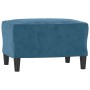 Dreisitzer-Sofa mit blauem Samt-Hocker, 180 cm. von , Sofas - Ref: Foro24-3201116, Preis: 345,99 €, Rabatt: %