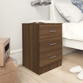 Bedside table made of brown oak plywood, measuring 38x35x56 cm. by , Nightstands - Ref: Foro24-815325, Price: 60,91 €, Discou...