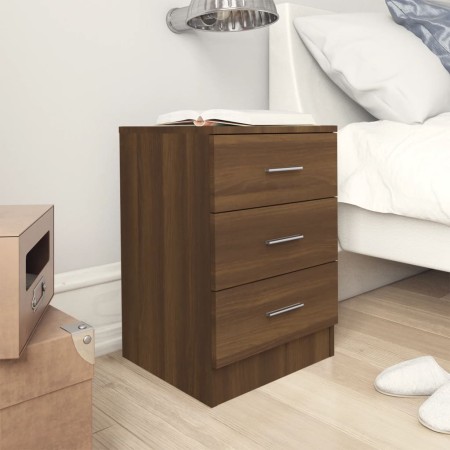 Bedside table made of brown oak plywood, measuring 38x35x56 cm. by , Nightstands - Ref: Foro24-815325, Price: 60,99 €, Discou...