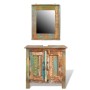 Solid wood bathroom vanity cabinet made from recycled wood with mirror by , Bathroom furniture - Ref: Foro24-241134, Price: 2...