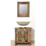 Solid wood bathroom vanity cabinet made from recycled wood with mirror by , Bathroom furniture - Ref: Foro24-241134, Price: 2...