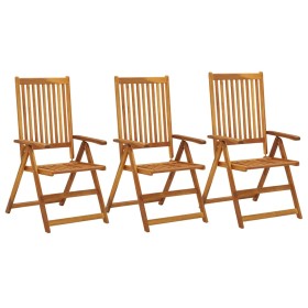 Reclining garden chairs 3 pcs solid acacia wood by vidaXL, Garden chairs - Ref: Foro24-311847, Price: 195,23 €, Discount: %