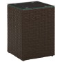 Side table with brown PE rattan and glass surface, 35x35x52 cm. by , Side tables - Ref: Foro24-316377, Price: 68,70 €, Discou...