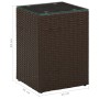 Mesa auxiliar superficie de vidrio ratán PE marrón 35x35x52 cm de , Mesas auxiliares - Ref: Foro24-316377, Precio: 68,70 €, D...