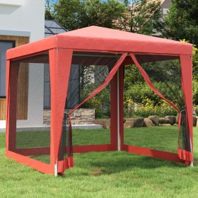 Party tent with 4 red HDPE mesh walls 2.5x2.5 m by , Tents and gazebos - Ref: Foro24-319225, Price: 77,99 €, Discount: %