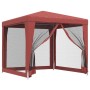 Party tent with 4 red HDPE mesh walls 2.5x2.5 m by , Tents and gazebos - Ref: Foro24-319225, Price: 77,38 €, Discount: %