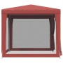 Party tent with 4 red HDPE mesh walls 2.5x2.5 m by , Tents and gazebos - Ref: Foro24-319225, Price: 77,38 €, Discount: %