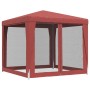 Party tent with 4 red HDPE mesh walls 2.5x2.5 m by , Tents and gazebos - Ref: Foro24-319225, Price: 77,38 €, Discount: %