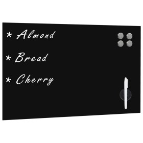 Black glass magnetic wall board 60x40 cm by , White boards - Ref: Foro24-30107, Price: 32,99 €, Discount: %