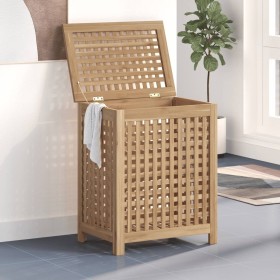 Solid teak wood laundry basket 50x35x60 cm by , Laundry baskets - Ref: Foro24-340761, Price: 64,99 €, Discount: %