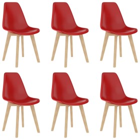 Sillas de comedor 6 unidades plástico rojo de , Sillas de comedor - Ref: Foro24-289121, Precio: 178,99 €, Descuento: %