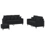 3-piece black velvet sofa set with cushions by , Sofas - Ref: Foro24-3201715, Price: 518,29 €, Discount: %