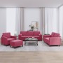 Set of sofas with 4 pieces of red velvet cushions by , Sofas - Ref: Foro24-3201968, Price: 767,67 €, Discount: %