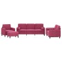 Set of sofas with 4 pieces of red velvet cushions by , Sofas - Ref: Foro24-3201968, Price: 767,67 €, Discount: %