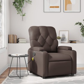 Reclining massage armchair in brown synthetic leather by , Armchairs - Ref: Foro24-372512, Price: 252,99 €, Discount: %