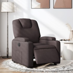 Sillón reclinable eléctrico tela marrón oscuro de , Sillones - Ref: Foro24-3204349, Precio: 248,93 €, Descuento: %