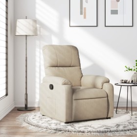 Cream-colored microfiber fabric reclining armchair by , Armchairs - Ref: Foro24-373453, Price: 203,51 €, Discount: %