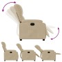 Sillón reclinable tela de microfibra color crema de , Sillones - Ref: Foro24-373453, Precio: 230,78 €, Descuento: %