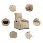 Sillón reclinable tela de microfibra color crema de , Sillones - Ref: Foro24-373453, Precio: 230,78 €, Descuento: %