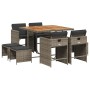 Set comedor jardín 9 pzas y cojines ratán sintético gris de , Conjuntos de jardín - Ref: Foro24-3211142, Precio: 442,99 €, De...