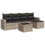 Garden sofa set 6 pieces and gray synthetic rattan cushions by , Garden sets - Ref: Foro24-3218892, Price: 408,12 €, Discount: %