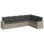 7-piece garden sofa set with light gray PE rattan cushions by , Garden sets - Ref: Foro24-3219042, Price: 510,75 €, Discount: %