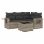 Gartensofa-Set und Kissen, 5-teilig, aus hellem grauem Kunststoff-Rattan. von , Gartensets - Ref: Foro24-3252459, Preis: 389,...