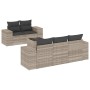 Garden sofa set 6 pieces and gray synthetic rattan cushions by , Garden sets - Ref: Foro24-3254639, Price: 506,99 €, Discount: %