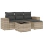 Gartensofa-Set und Kissen, 5-teilig, aus hellem grauem Kunststoff-Rattan. von , Gartensets - Ref: Foro24-3254819, Preis: 372,...