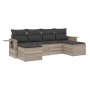 Garden sofa set 6 pieces and gray synthetic rattan cushions by , Garden sets - Ref: Foro24-3252859, Price: 429,22 €, Discount: %