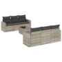 7-piece garden sofa set with light gray PE rattan cushions by , Garden sets - Ref: Foro24-3218702, Price: 520,41 €, Discount: %