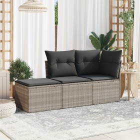 3-piece garden sofa set with gray synthetic rattan cushions by , Garden sets - Ref: Foro24-3217472, Price: 220,45 €, Discount: %