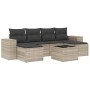 7-piece garden sofa set with light gray PE rattan cushions by , Garden sets - Ref: Foro24-3255269, Price: 499,06 €, Discount: %