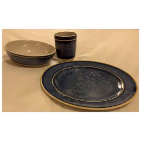 Redcliffs 12-piece blue melamine camping dinnerware set by , Tableware and kitchen utensils for camping - Ref: Foro24-447558,...