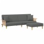 Sofa bed for 2 people and dark gray velvet pillows and stool by , Sofas - Ref: Foro24-3216216, Price: 325,91 €, Discount: %