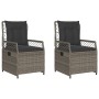 Reclining garden armchairs 2 units synthetic gray rattan by , Garden chairs - Ref: Foro24-368663, Price: 208,46 €, Discount: %