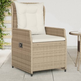 Garden reclining armchairs 2 units synthetic beige rattan by , Garden chairs - Ref: Foro24-368656, Price: 203,99 €, Discount: %