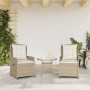 Garden reclining armchairs 2 units synthetic beige rattan by , Garden chairs - Ref: Foro24-368656, Price: 203,41 €, Discount: %