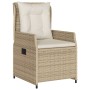 Garden reclining armchairs 2 units synthetic beige rattan by , Garden chairs - Ref: Foro24-368656, Price: 203,41 €, Discount: %