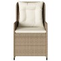 Garden reclining armchairs 2 units synthetic beige rattan by , Garden chairs - Ref: Foro24-368656, Price: 203,41 €, Discount: %