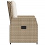 Garden reclining armchairs 2 units synthetic beige rattan by , Garden chairs - Ref: Foro24-368656, Price: 203,41 €, Discount: %