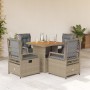 Set comedor de jardín 5 pzas con cojines ratán sintético beige de , Conjuntos de jardín - Ref: Foro24-3262917, Precio: 539,01...