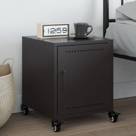 Black steel bedside table 36x39x43.5 cm by , Nightstands - Ref: Foro24-846614, Price: 63,04 €, Discount: %