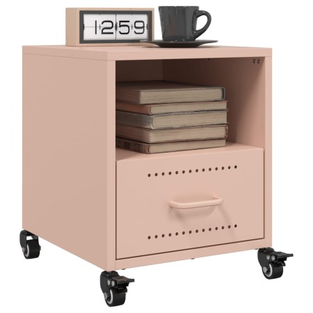 Bedside tables 2 units pink steel 36x39x43.5 cm by , Nightstands - Ref: Foro24-846707, Price: 106,63 €, Discount: %