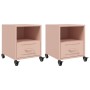 Bedside tables 2 units pink steel 36x39x43.5 cm by , Nightstands - Ref: Foro24-846707, Price: 106,63 €, Discount: %